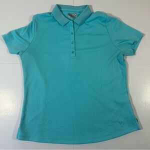 Callaway Women’s Polo Shirt Large Teal Blue Opti-Dri Short Sleeve Golf Top